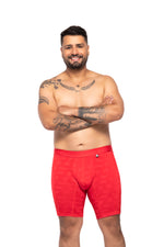 BOXER CLASICO EXTRAGRANDE MICROFIBRA JACQUARD BLOQUES ROJO