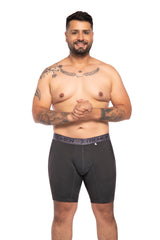 BOXER CLASICO EXTRAGRANDE MICROFIBRA NYLON  GRIS OSC
