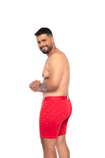 BOXER CLASICO EXTRAGRANDE MICROFIBRA JACQUARD BLOQUES ROJO