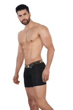 BOXER LARGO MICROFIBRA JACQUARD NEGRO