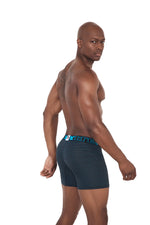 BOXER CLASICO FULL MICROFIBRA NEGRO TURQUESA