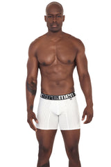 BOXER LARGO MICROF RAYA TIZA  BLANCO
