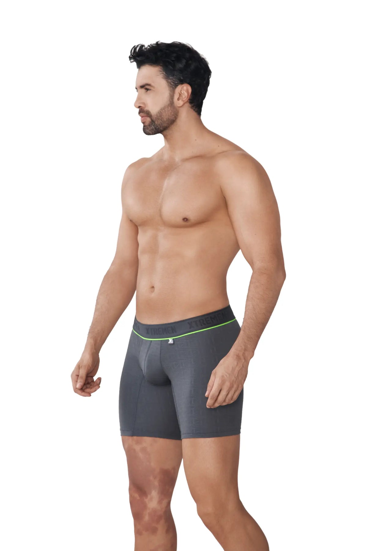 BOXER MICROFIBRA JACQUARD CUBOS GRIS OSCURO