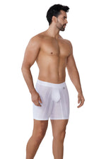 BOXER MICROFIBRA DESAGUJADO MALLA BLANCO