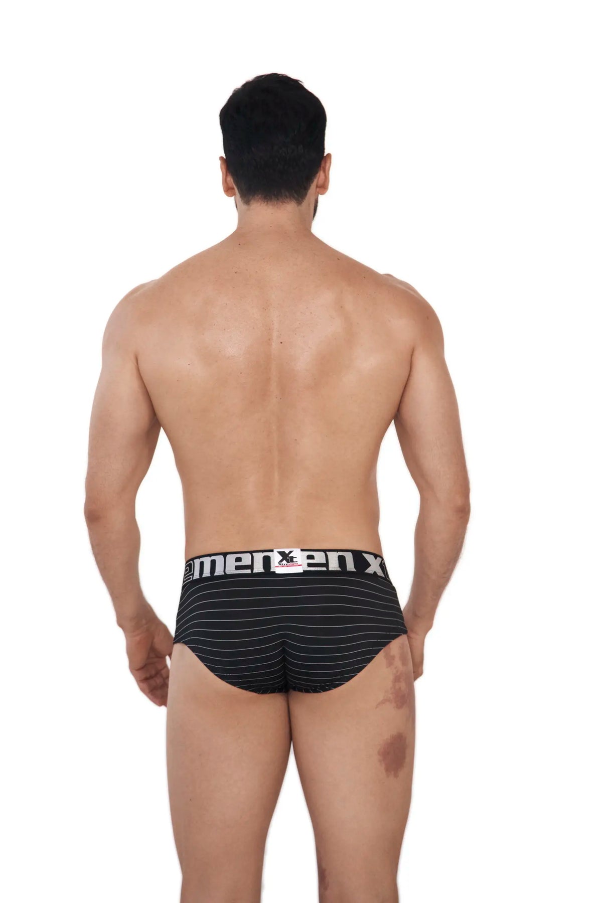 BRIEF MICROFIBRA RAYAS NEGRO