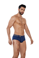 BRIEF MICROFIBRA RAYAS AZUL OSCURO