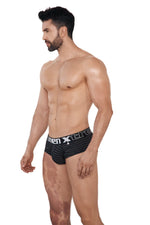 BRIEF MICROFIBRA RAYAS NEGRO