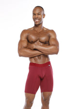 BOXER CLASICO LARGO NYLON VINO