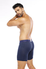 BOXER CLASICO LARGO MICROFIBRA JACQUARD GEMA AZUL OSC