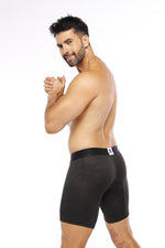 BOXER CLASICO LARGO MICROFIBRA JACQUARD GEMA NEGRO