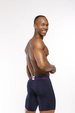 BOXER CLASICO LARGO MICROFIBRA JACQUARD ZAFIRO AZUL OSC