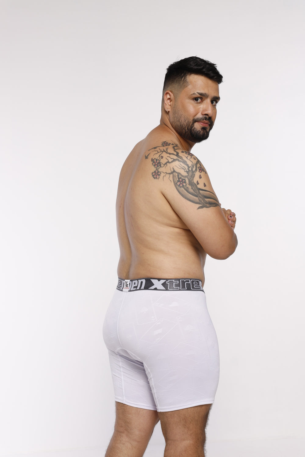 BOXER CLASICO  EXTRAGRANDE MICROFIBRA  JACQUARD  NAIPE BLANCO