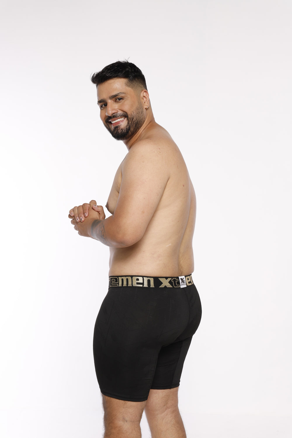 BOXER CLASICO  EXTRAGRANDE MICROFIBRA  JACQUARD  NAIPE NEGRO