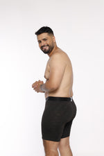 BOXER CLASICO EXTRAGRANDE MICROFIBRA JACQUARD BLOQUES NEGRO