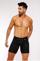 BOXER CLASICO LARGO MICROFIBRA JACQUARD ZAFIRO NEGRO